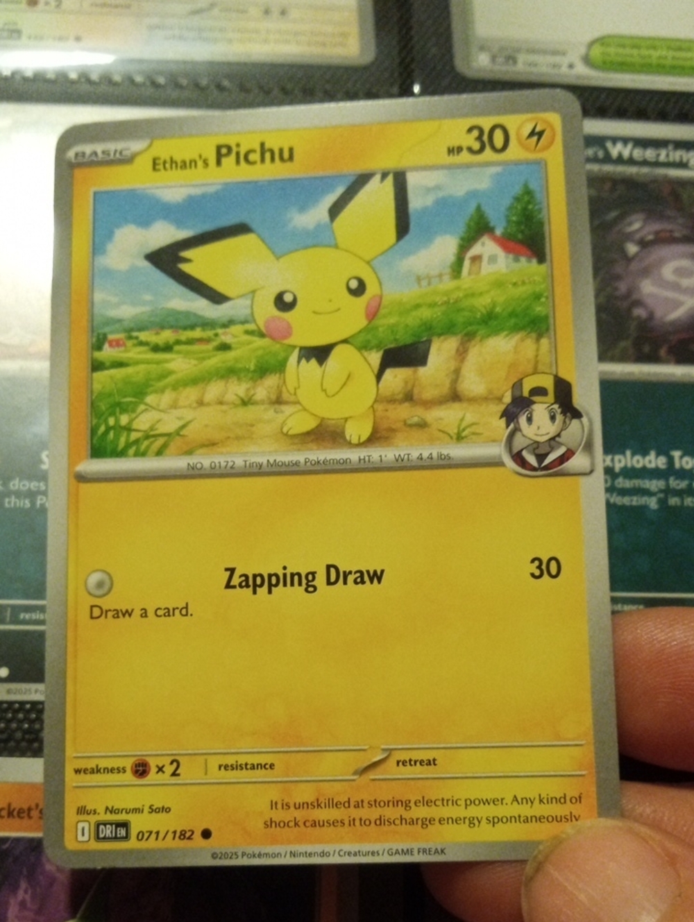 Pokemon Pichu Card - Yellow